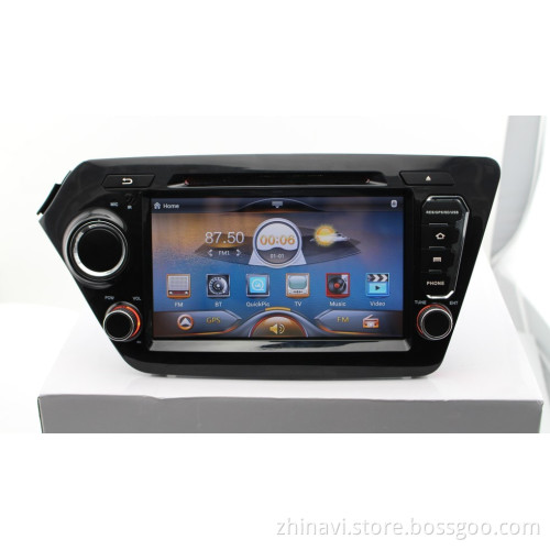 KIA K2 Rio Pure Android 4.0 Car DVD with 5-Point Capacitive Touch 1024X600 HD LED Screen GPS Bluetooth 2g DDR3 RAM Steering Wheel Control